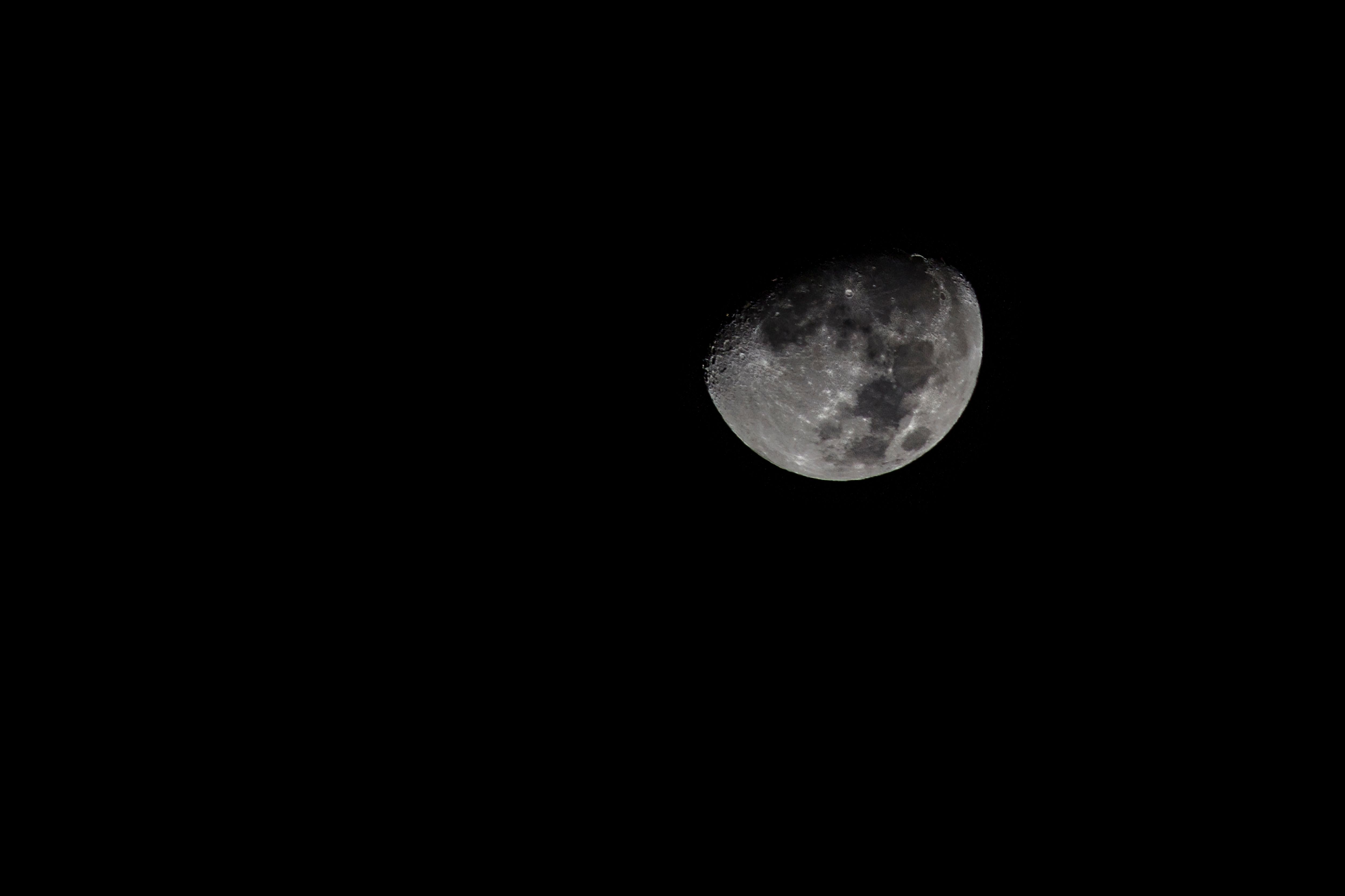Detailed gibbous Moon against a black night sky
